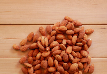 Group Almonds isolated background.