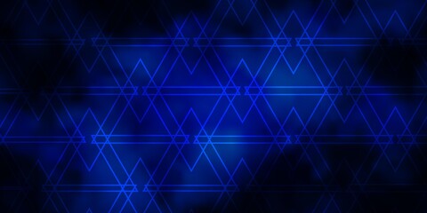 Dark BLUE vector backdrop with lines, triangles. Gradient triangles in abstract style on simple form. Pattern for commercials.