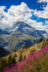 Obraz premium Amazing beautiful view of Swiss Alps. Mountains