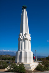 Obraz premium Astronomers Monument, Griffith Observatory, Los Angeles, California, USA