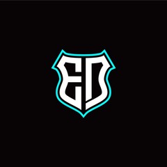 E D initials monogram logo shield designs modern