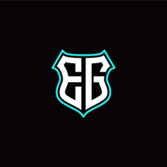 E G initials monogram logo shield designs modern