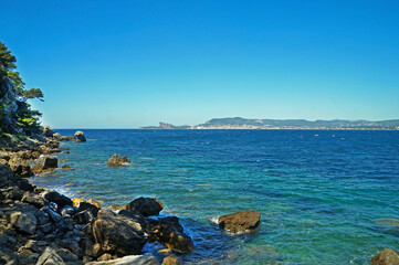 Obraz premium View of the city of La Ciotat, Eagle cape and Green island