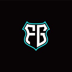 F G initials monogram logo shield designs modern
