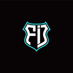 F I initials monogram logo shield designs modern