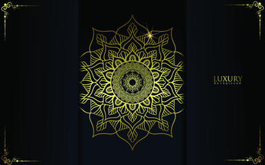 Luxury gold mandala ornate background for wedding invitation, book cover