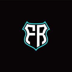F R initials monogram logo shield designs modern