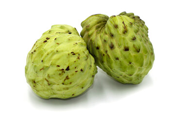 Fresh Sugar Apple or Australia Custard apple with isolated on white background.