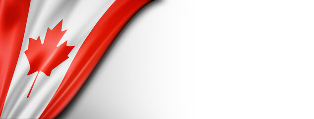 Canadian flag isolated on white banner