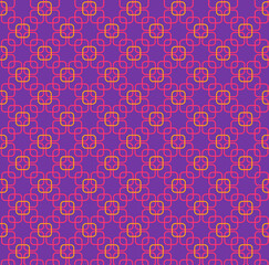 Purple and Orange Retro Square Pattern