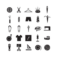 Tailor icon set vector solid for website, mobile app, presentation, social media. Suitable for user interface and user experience.