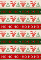 Ugly sweater Merry Christmas party ornament background seamless pattern