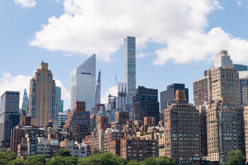 Fototapeta na wymiar Variety of Skyscrapers in the Midtown Manhattan Skyline in New York City