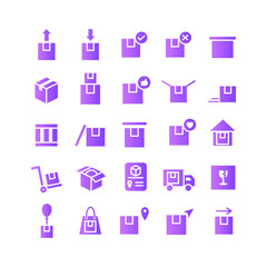Package icon set vector gradient for website, mobile app, presentation, social media. Suitable for user interface and user experience