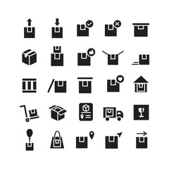 Package icon set vector solid for website, mobile app, presentation, social media. Suitable for user interface and user experience.