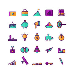 Start Up icon set vector flat line for website, mobile app, presentation, social media. Suitable for user interface and user experience.