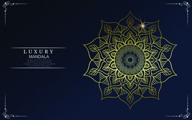 Luxury gold mandala ornate background for wedding invitation, book cover