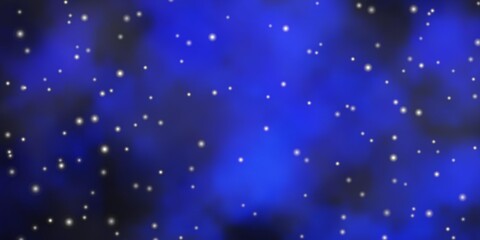 Dark BLUE vector template with neon stars. Colorful illustration with abstract gradient stars. Design for your business promotion.