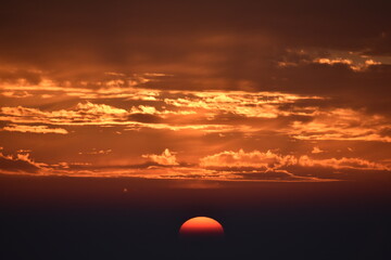 Beautiful picture of orange sunset in nainital uttarakhand india