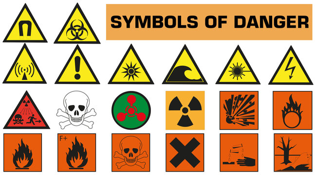 Hazard icon. Hazardous symbols.