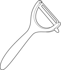A vector line art illustration of a Y shape peeler