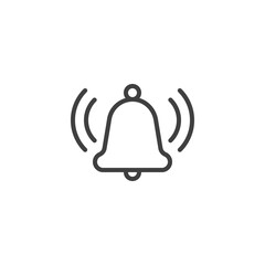 Alarm bell notice line icon. linear style sign for mobile concept and web design. Ringing bell notification outline vector icon. Symbol, logo illustration. Vector graphics
