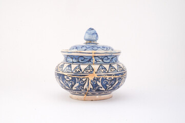 Vintage Italian pottery restored with kintsugi technique.