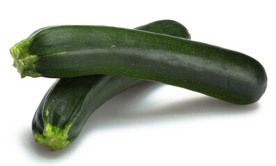 Fresh Courgettes Isolated on White