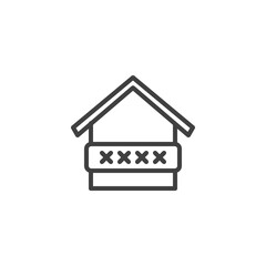 Home protection password line icon. linear style sign for mobile concept and web design. Smart home security code outline vector icon. Symbol, logo illustration. Vector graphics