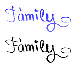 Vector handdrawn word - family