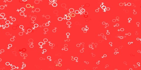 Light Red vector pattern with feminism elements.