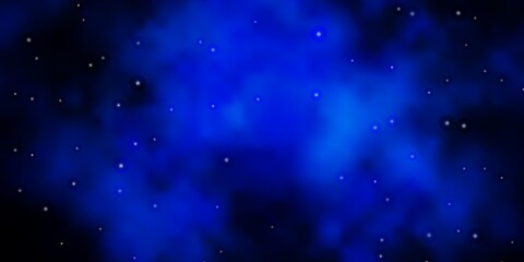 Fototapeta premium Dark BLUE vector background with small and big stars. Modern geometric abstract illustration with stars. Pattern for new year ad, booklets.