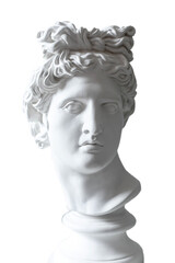typical bust of an antique man on a white background, isolate