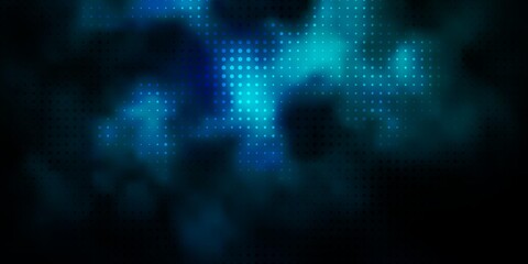 Dark BLUE vector template with circles. Illustration with set of shining colorful abstract spheres. Pattern for wallpapers, curtains.