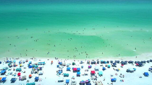 Descending Aerial View of Ed Walline Park in Santa Rosa Beach, Florida