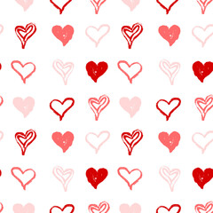 Seamless pattern with hand draw doodle hearts