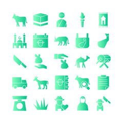 Qurban icon set vector gradient for website, mobile app, presentation, social media. Suitable for user interface and user experience