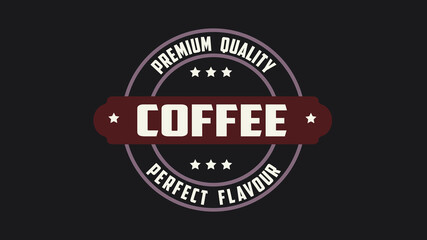 Fototapeta na wymiar premium quality coffee perfect flavour word illustration use for landing page,website, poster, banner, flyer, background,label, wallpaper,sale promotion,advertising, marketing on black background