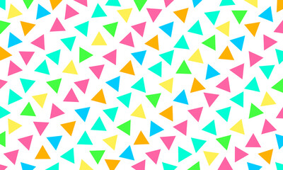 Abstract colorful background from multicolored triangles on white