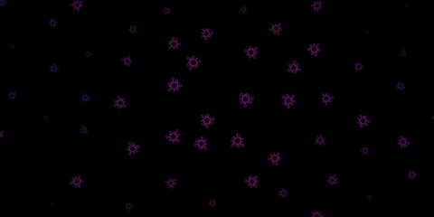 Dark purple vector texture with disease symbols.