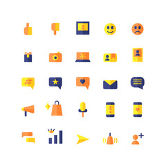 influencer icon set vector flat for website, mobile app, presentation, social media. Suitable for user interface and user experience.