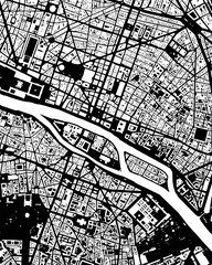 map of the city of Paris, France