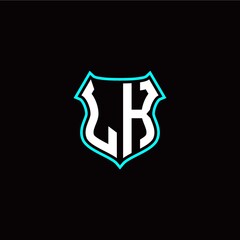 L K initials monogram logo shield designs modern