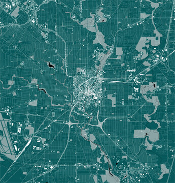 map of the city of San Antonio, Texas, USA