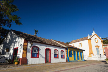 Typical colonial (Portuguese) house in Santo Antonio de Lisboa village, tourist destination in...