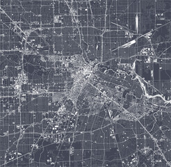 map of the city of Houston, Texas, USA