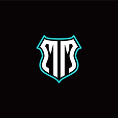 M M initials monogram logo shield designs modern