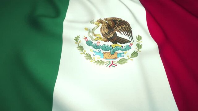 Waving realistic Mexico flag in 4K, loop animation