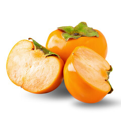 Naklejka na ściany i meble fresh ripe persimmons isolated on white background.