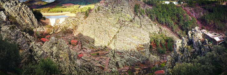 Panoramic view of the Penha Garcia geopark, Portugal